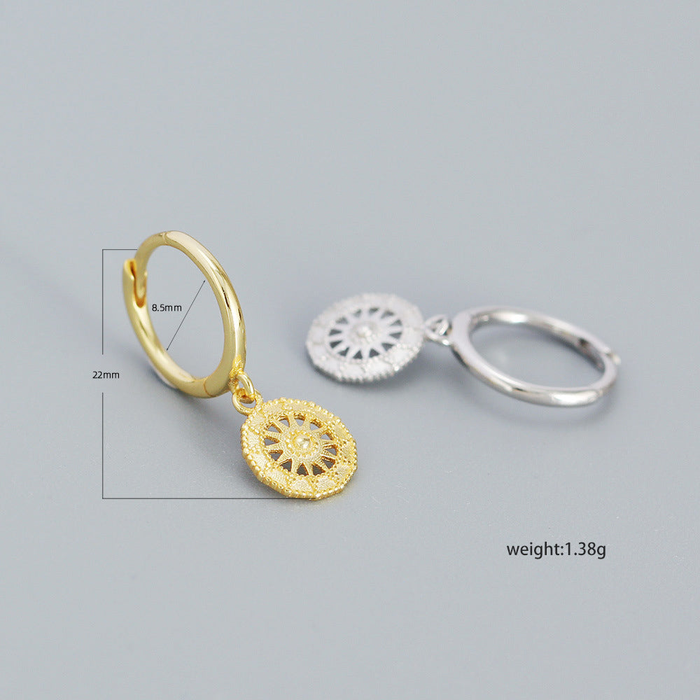 Fashion Sun Plating Sterling Silver Earrings