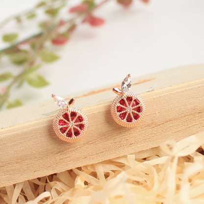 1 Pair Cute Sweet Lemon Alloy Ear Studs