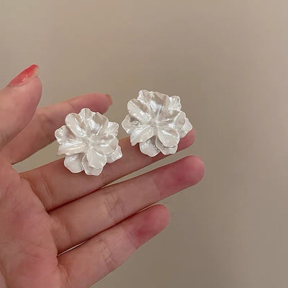 1 Pair Simple Style Geometric Flower Plating Alloy Ear Studs