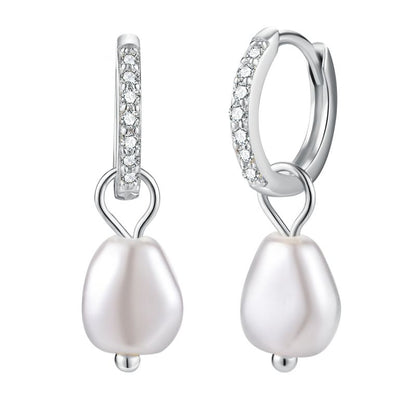 1 Pair Glam Pearl Plating Sterling Silver Gold Plated Silver Plated Drop Earrings