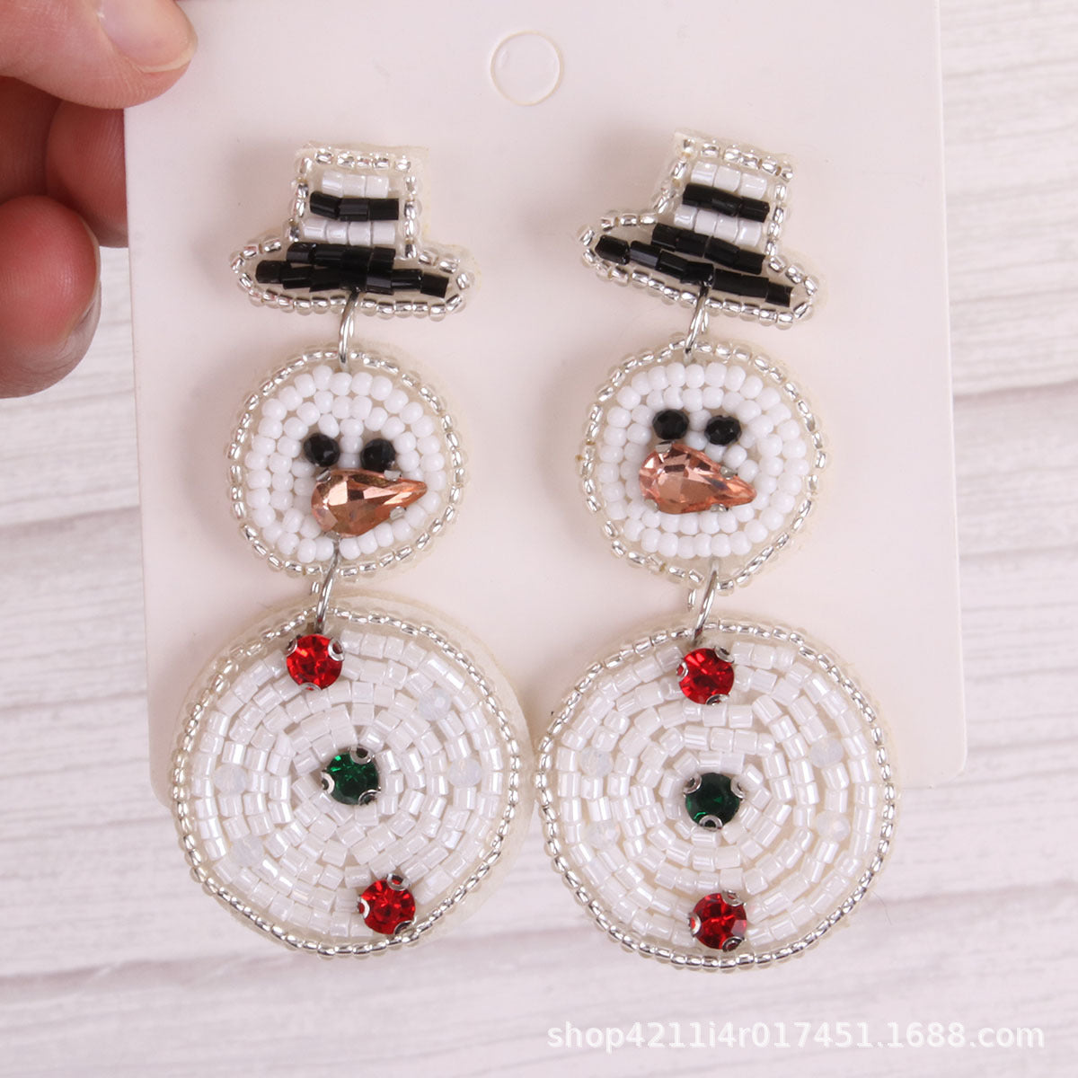 1 Pair Elegant Exaggerated Streetwear Christmas Tree Snowflake Glass Drop Earrings