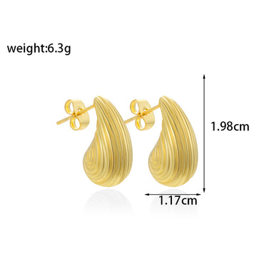 1 Pair Simple Style Water Droplets Plating Copper Ear Studs