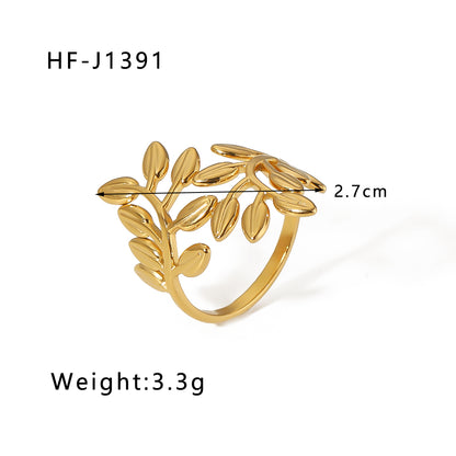 Modern Style Geometric Stainless Steel Plating Open Rings