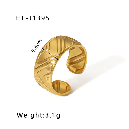 Modern Style Geometric Stainless Steel Plating Open Rings