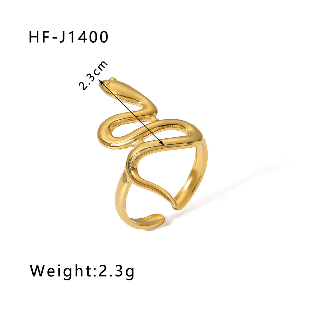 Modern Style Geometric Stainless Steel Plating Open Rings