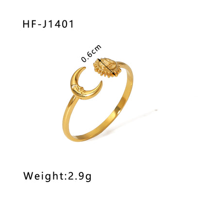 Modern Style Geometric Stainless Steel Plating Open Rings