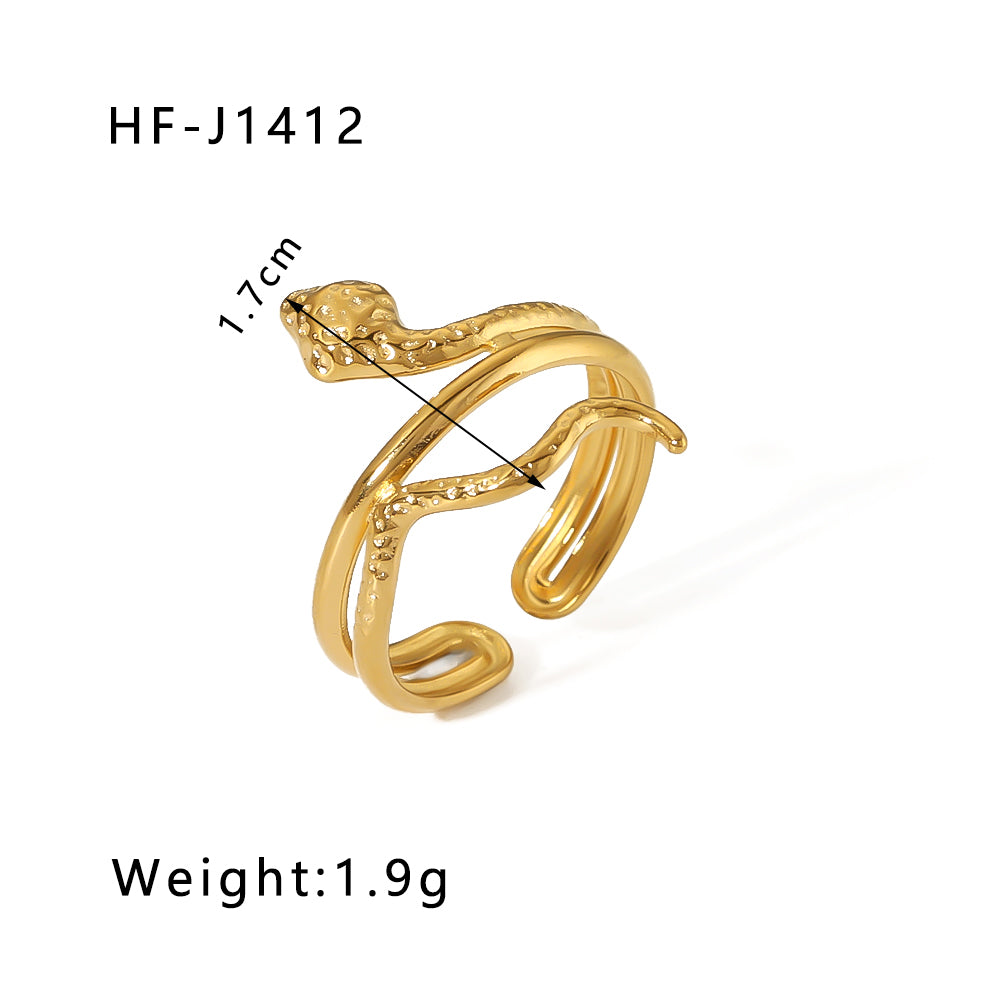 Modern Style Geometric Stainless Steel Plating Open Rings