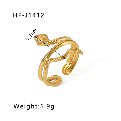 Modern Style Geometric Stainless Steel Plating Open Rings