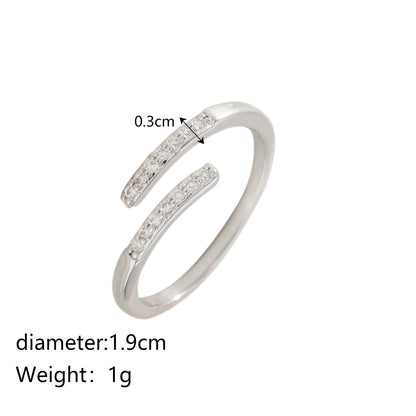 Simple Style Classic Style Heart Shape Copper Inlay Zircon Rings