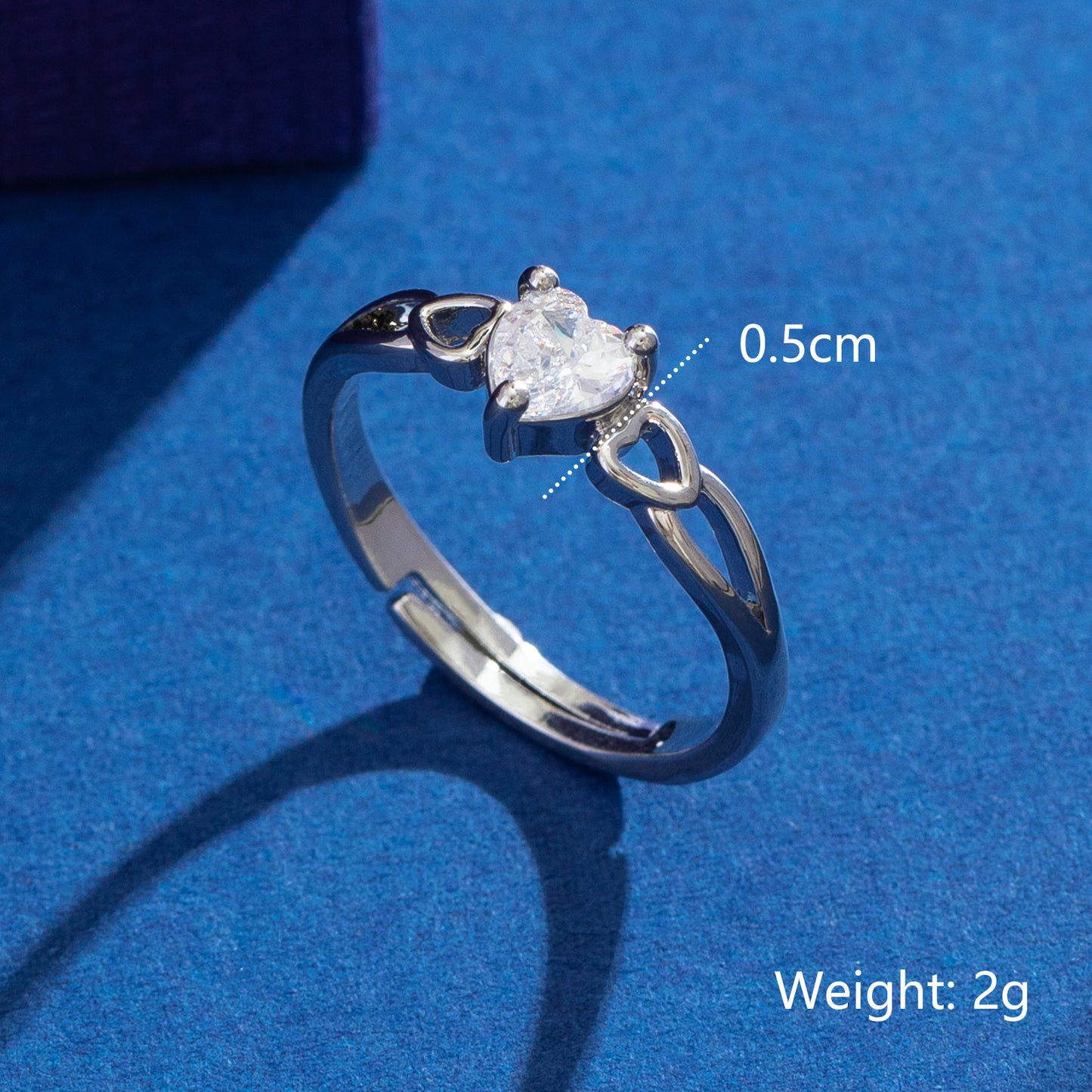 Simple Style Classic Style Heart Shape Copper Inlay Zircon Rings