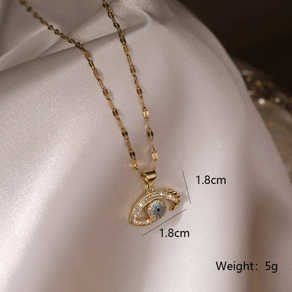 Simple Style Devil's Eye Copper Plating Inlay Zircon 18k Gold Plated Earrings Necklace Jewelry Set