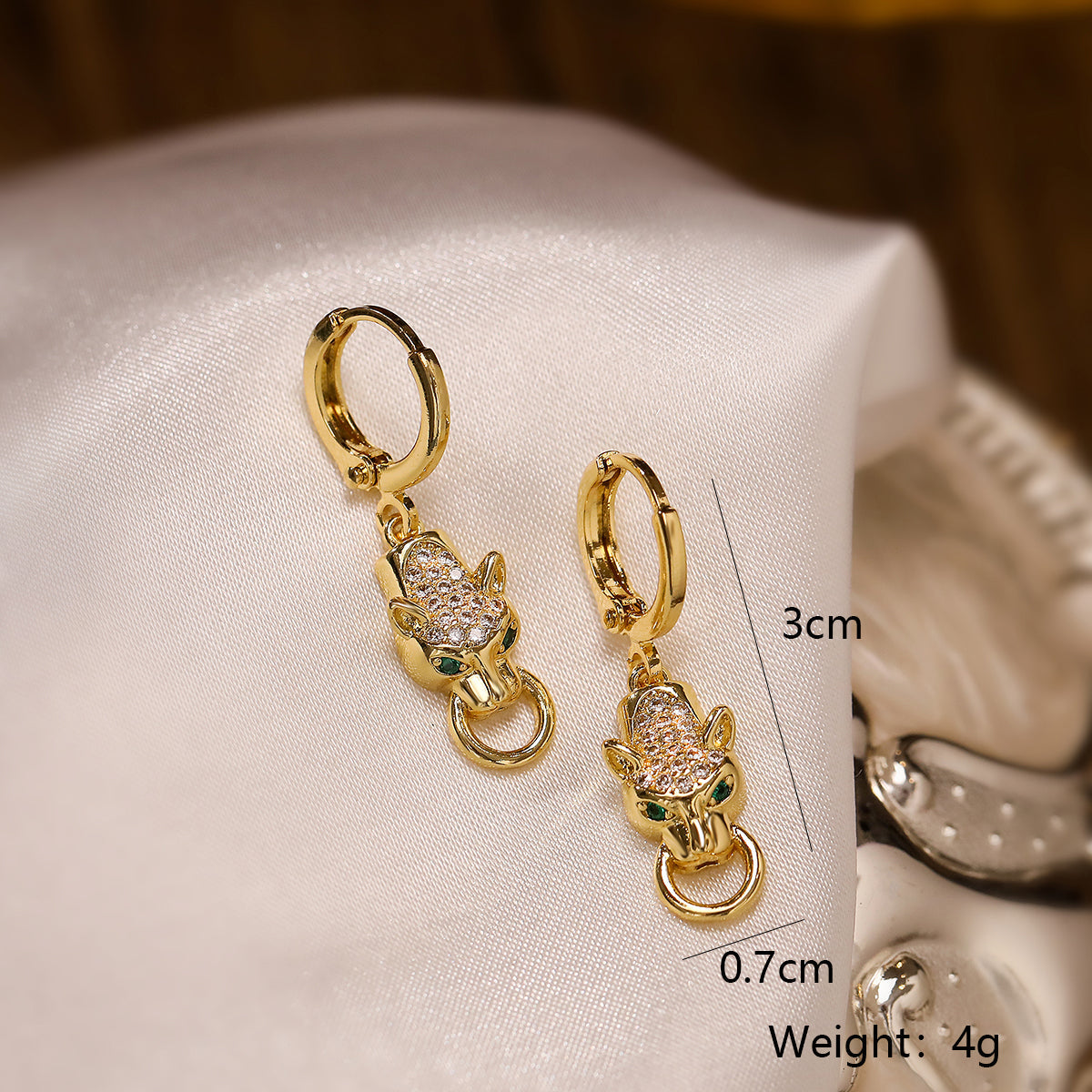 Simple Style Animal Copper Plating Inlay Zircon 18k Gold Plated Earrings Necklace Jewelry Set