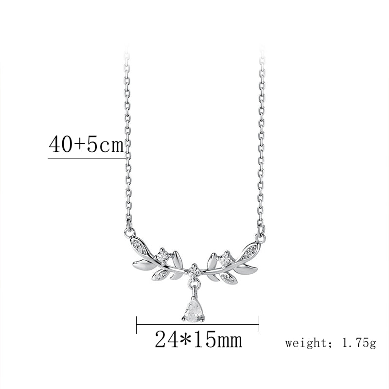 Modern Style Korean Style Geometric Sterling Silver Inlay Zircon Silver Plated Pendant Necklace