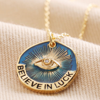 Wholesale Elegant Eye Titanium Steel Plating 18k Gold Plated Pendant Necklace