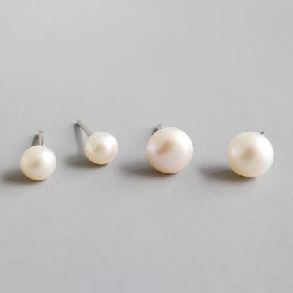 1 Pair Elegant Pearl Plating Inlay Sterling Silver Artificial Pearls Silver Plated Ear Studs