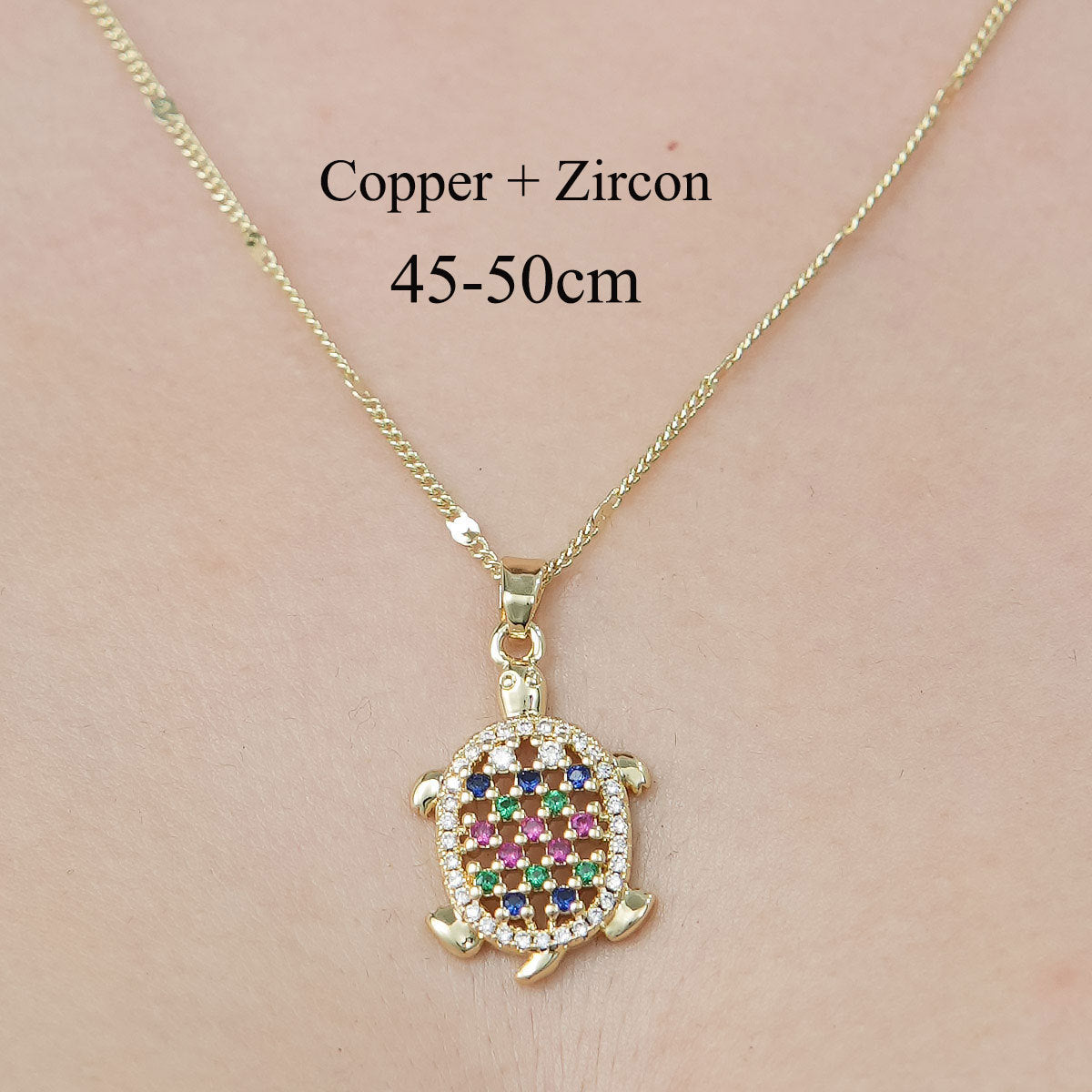 Simple Style Tortoise Heart Shape Butterfly Copper Plating Inlay Zircon Pendant Necklace