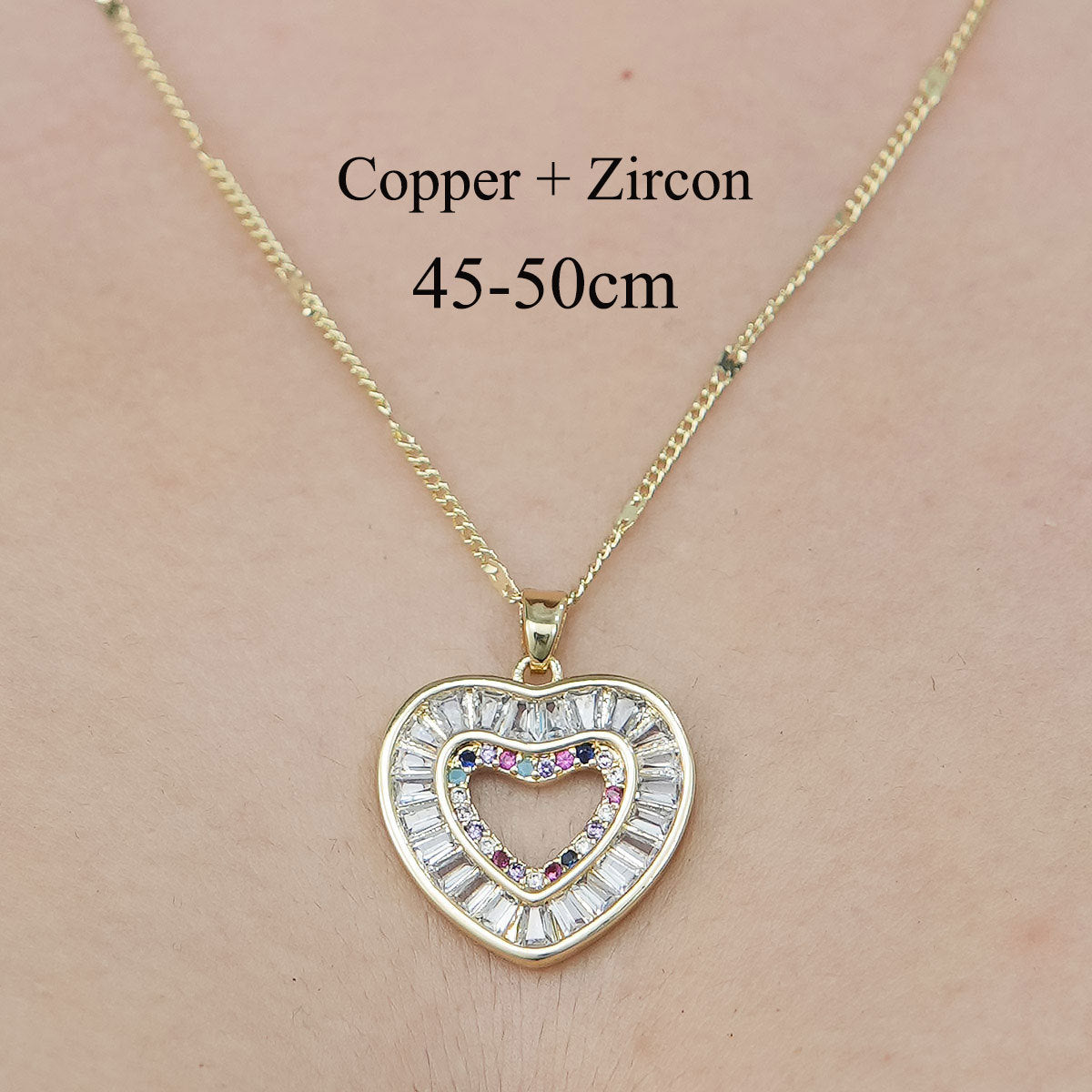 Simple Style Tortoise Heart Shape Butterfly Copper Plating Inlay Zircon Pendant Necklace