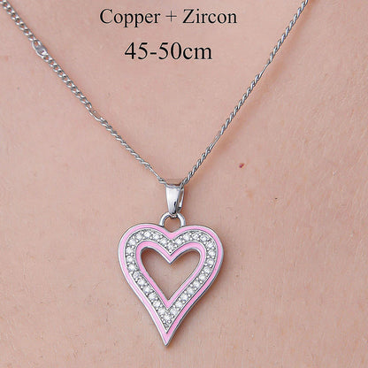 Wholesale Simple Style Devil's Eye Heart Shape Wings Stainless Steel Titanium Steel Plating Inlay Zircon Pendant Necklace