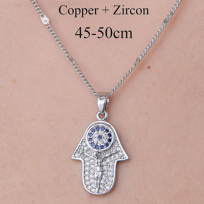 Wholesale Simple Style Devil's Eye Heart Shape Wings Stainless Steel Titanium Steel Plating Inlay Zircon Pendant Necklace