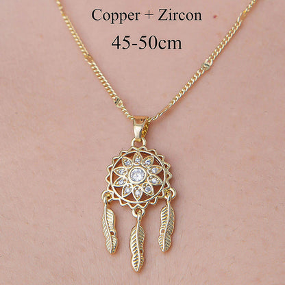 Wholesale Simple Style Tree Heart Shape Butterfly Stainless Steel Titanium Steel Polishing Plating Inlay Zircon Pendant Necklace