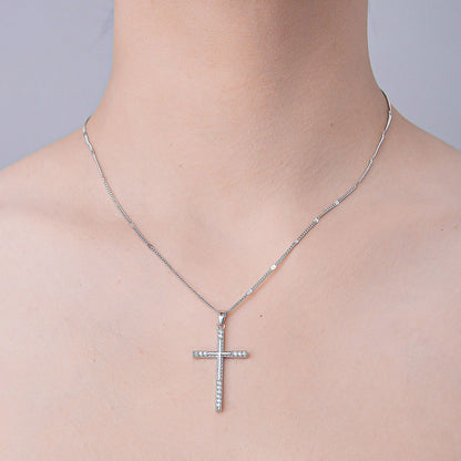 Wholesale Simple Style Cross Heart Shape Crown Stainless Steel Titanium Steel Polishing Plating Inlay Zircon Pendant Necklace