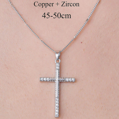 Wholesale Simple Style Cross Heart Shape Crown Stainless Steel Titanium Steel Polishing Plating Inlay Zircon Pendant Necklace