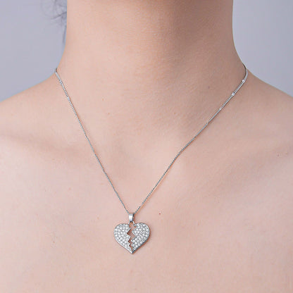 Wholesale Simple Style Cross Heart Shape Crown Stainless Steel Titanium Steel Polishing Plating Inlay Zircon Pendant Necklace