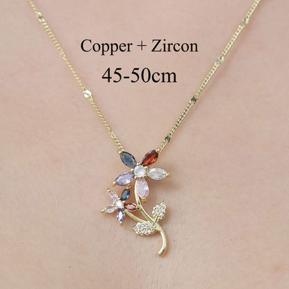 Simple Style Devil's Eye Heart Shape Owl Copper Plating Inlay Zircon Pendant Necklace