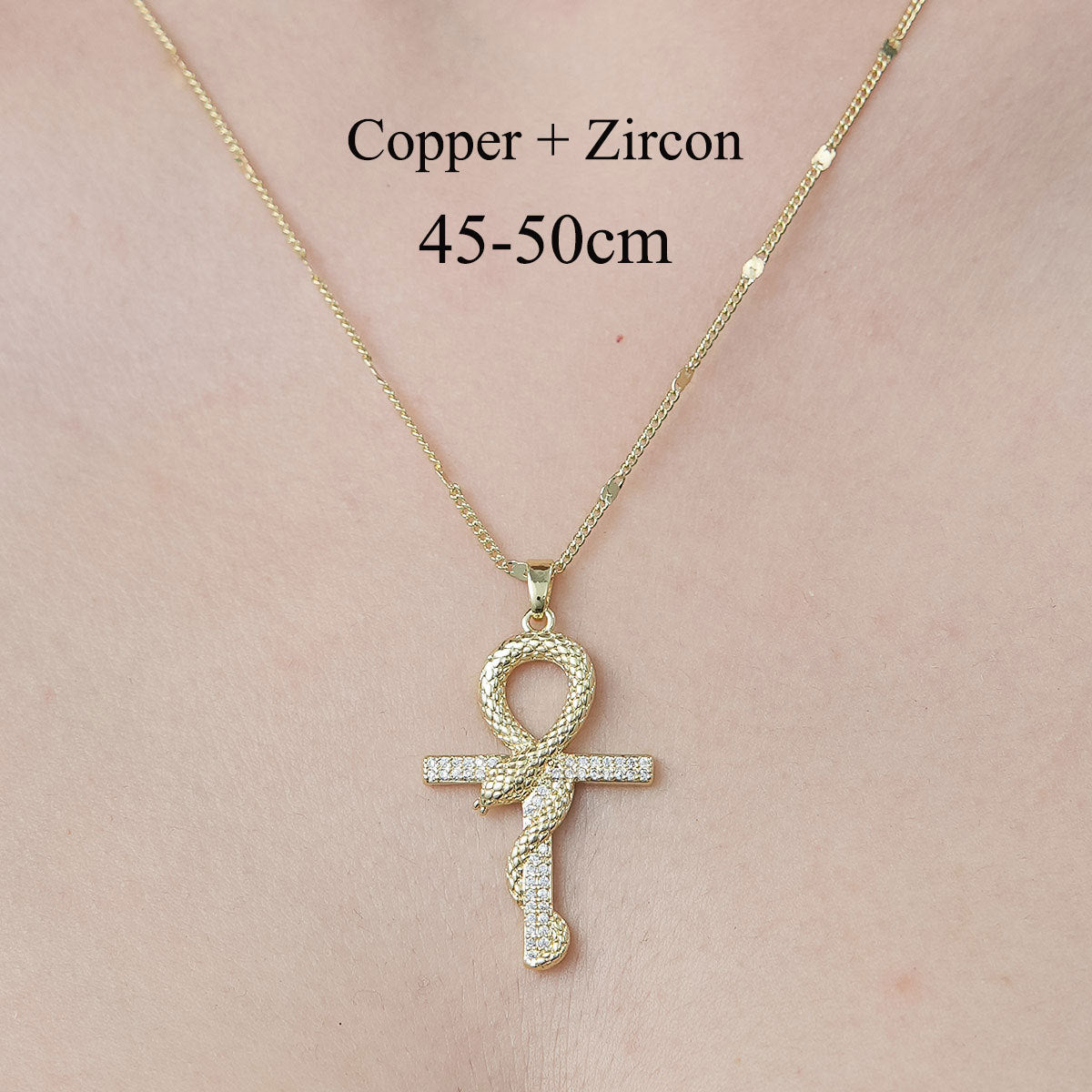 Simple Style Cross Devil's Eye Flower Copper Plating Inlay Zircon Pendant Necklace