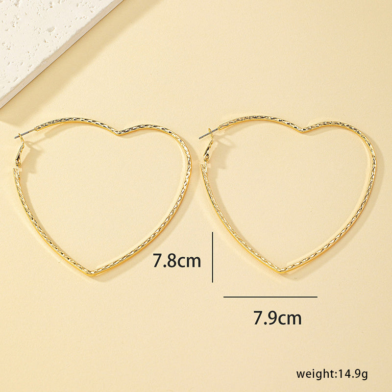 1 Pair Ig Style Simple Style Heart Shape Hollow Out Alloy 14k Gold Plated Earrings