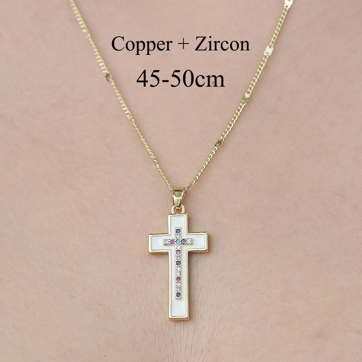 Simple Style Cross Sunflower Butterfly Copper Plating Inlay Zircon Pendant Necklace