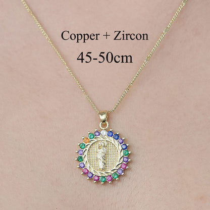 Simple Style Water Droplets Dragonfly Butterfly Copper Plating Inlay Zircon Pendant Necklace