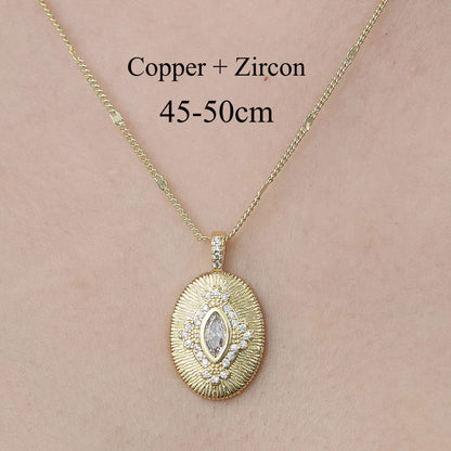 Simple Style Water Droplets Dragonfly Butterfly Copper Plating Inlay Zircon Pendant Necklace