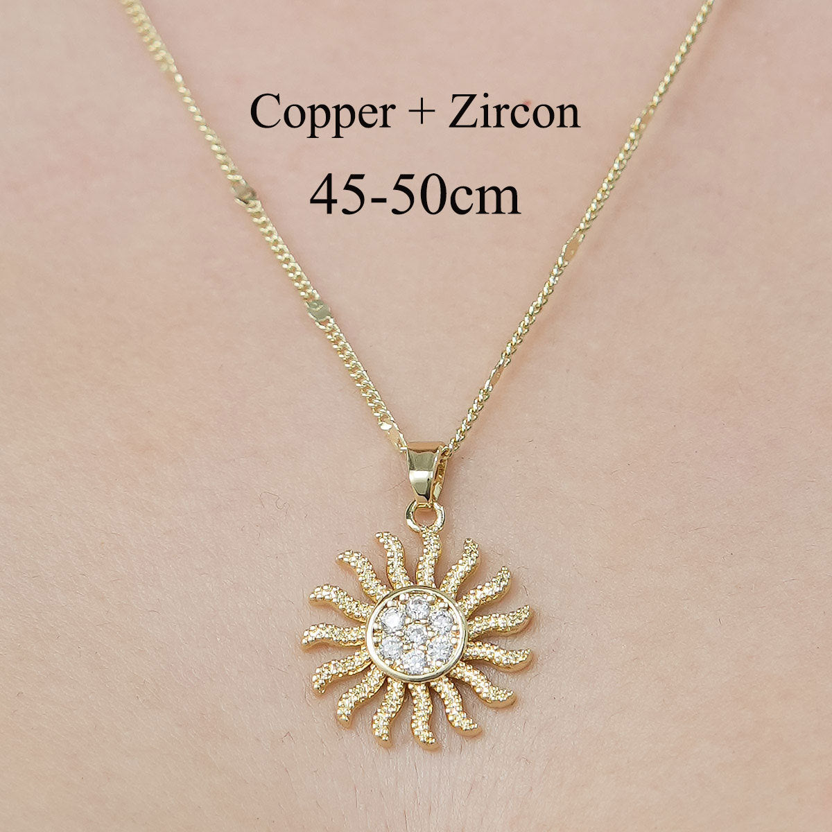 Wholesale Simple Style Sun Star Moon Stainless Steel Titanium Steel Polishing Plating Inlay Zircon Pendant Necklace