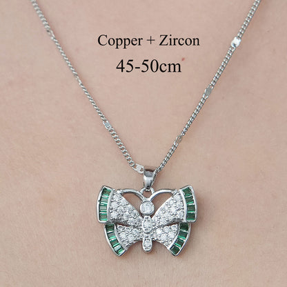 Wholesale Simple Style Butterfly Elephant Stainless Steel Titanium Steel Polishing Plating Pendant Necklace