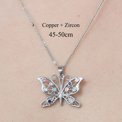 Wholesale Simple Style Butterfly Elephant Stainless Steel Titanium Steel Polishing Plating Pendant Necklace