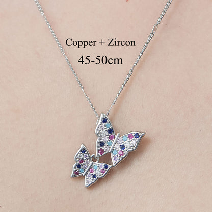 Wholesale Simple Style Butterfly Elephant Stainless Steel Titanium Steel Polishing Plating Pendant Necklace