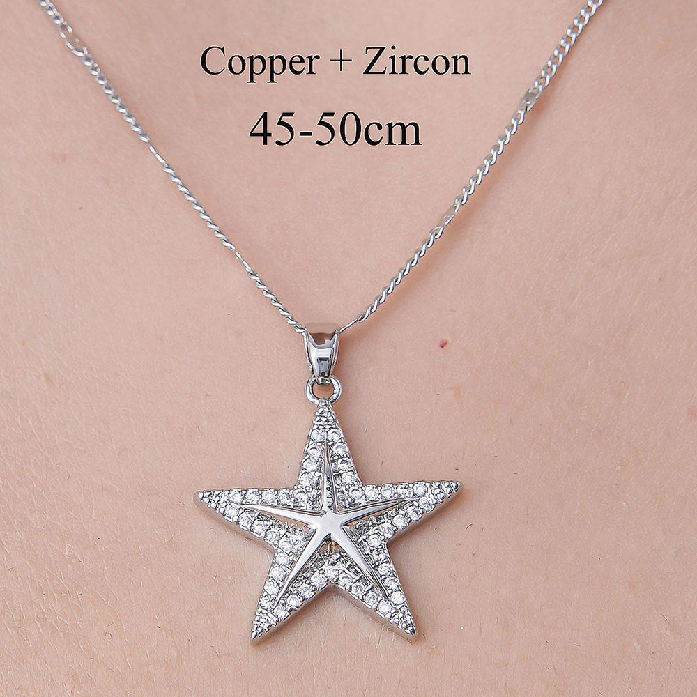 Wholesale Simple Style Devil's Eye Star Moon Stainless Steel Titanium Steel Polishing Plating Pendant Necklace