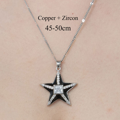 Wholesale Simple Style Devil's Eye Star Moon Stainless Steel Titanium Steel Polishing Plating Pendant Necklace