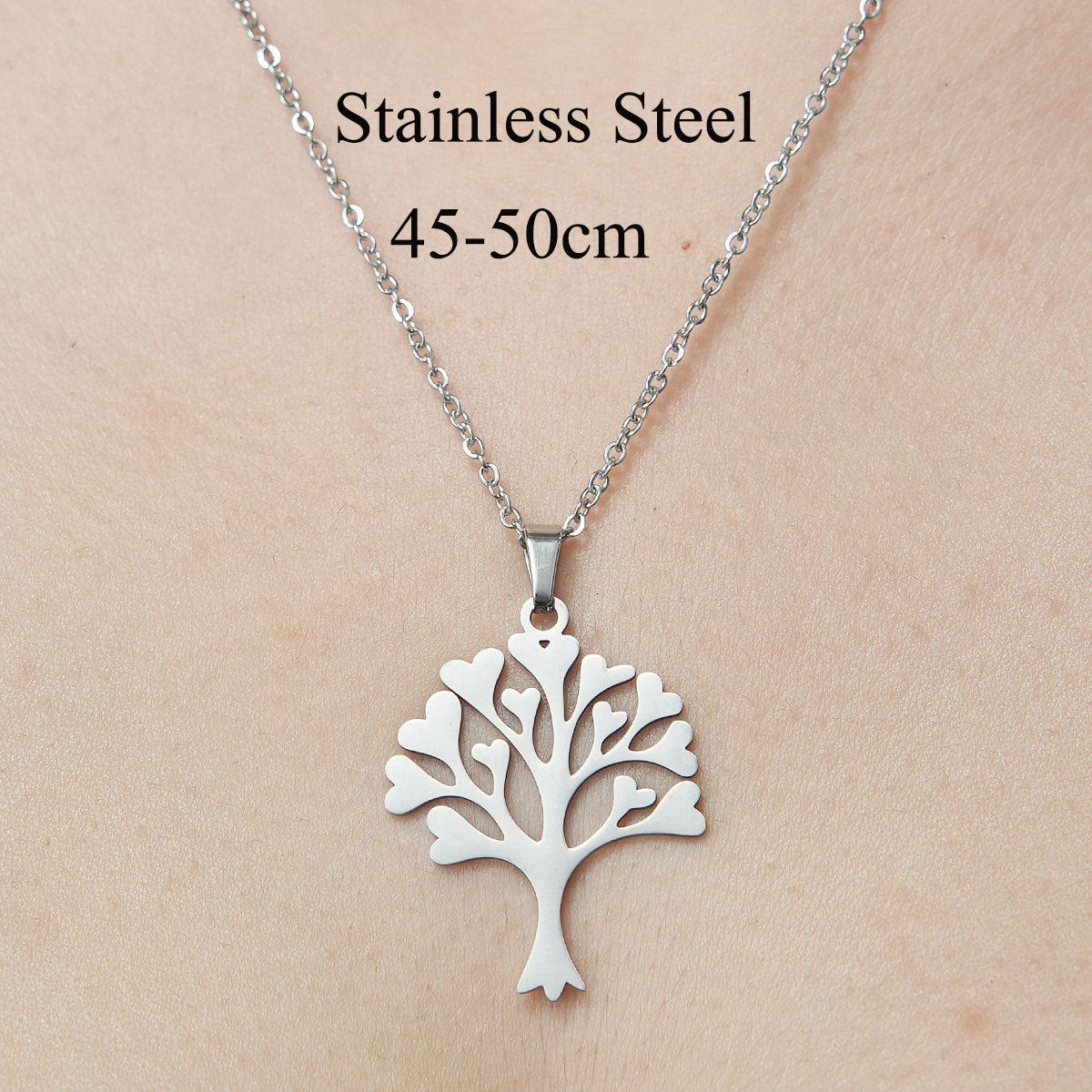 Wholesale Simple Style Leaf Tree Pineapple Stainless Steel Titanium Steel Polishing Plating Pendant Necklace