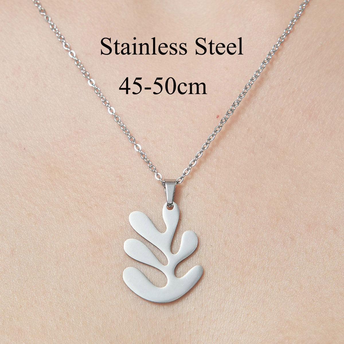 Wholesale Simple Style Leaf Tree Pineapple Stainless Steel Titanium Steel Polishing Plating Pendant Necklace