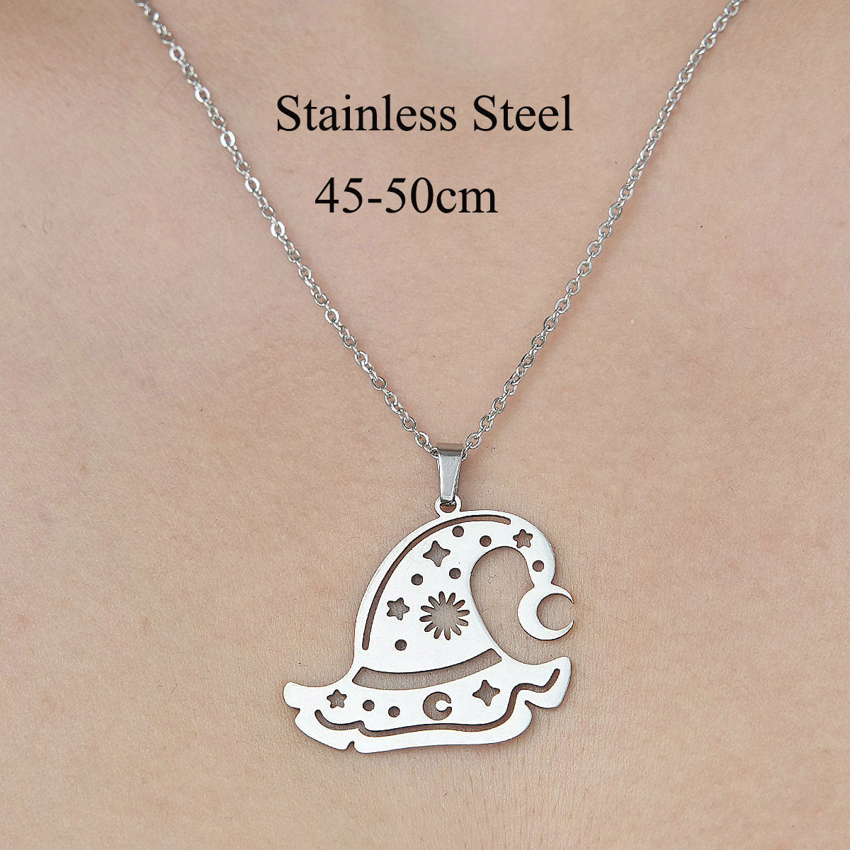 Wholesale Simple Style Clouds Star Moon Stainless Steel Titanium Steel Polishing Plating Pendant Necklace