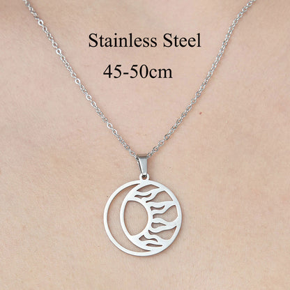 Wholesale Simple Style Mushroom Snake Butterfly Stainless Steel Titanium Steel Polishing Plating Pendant Necklace