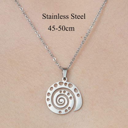 Wholesale Simple Style Mushroom Snake Butterfly Stainless Steel Titanium Steel Polishing Plating Pendant Necklace