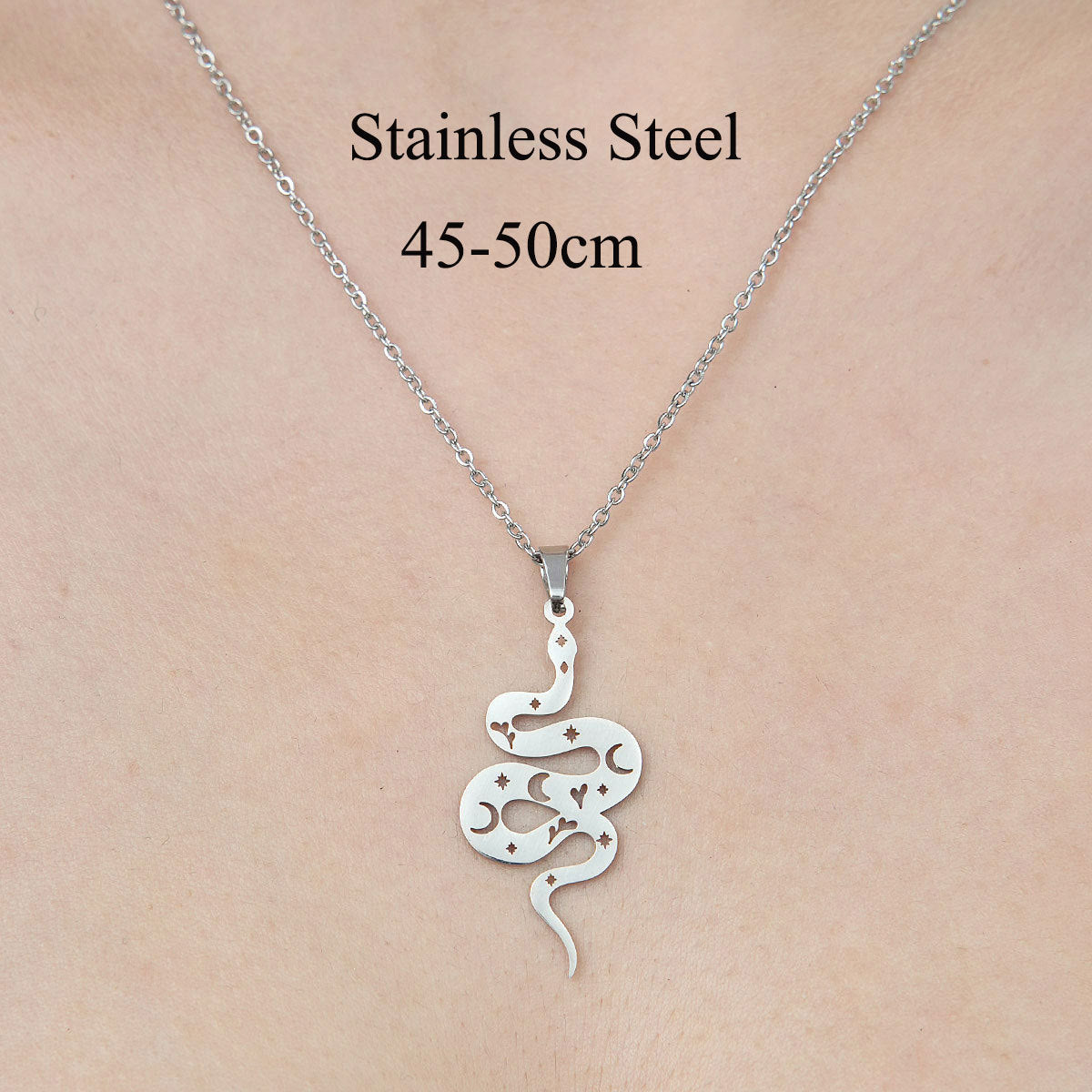 Wholesale Simple Style Mushroom Snake Butterfly Stainless Steel Titanium Steel Polishing Plating Pendant Necklace