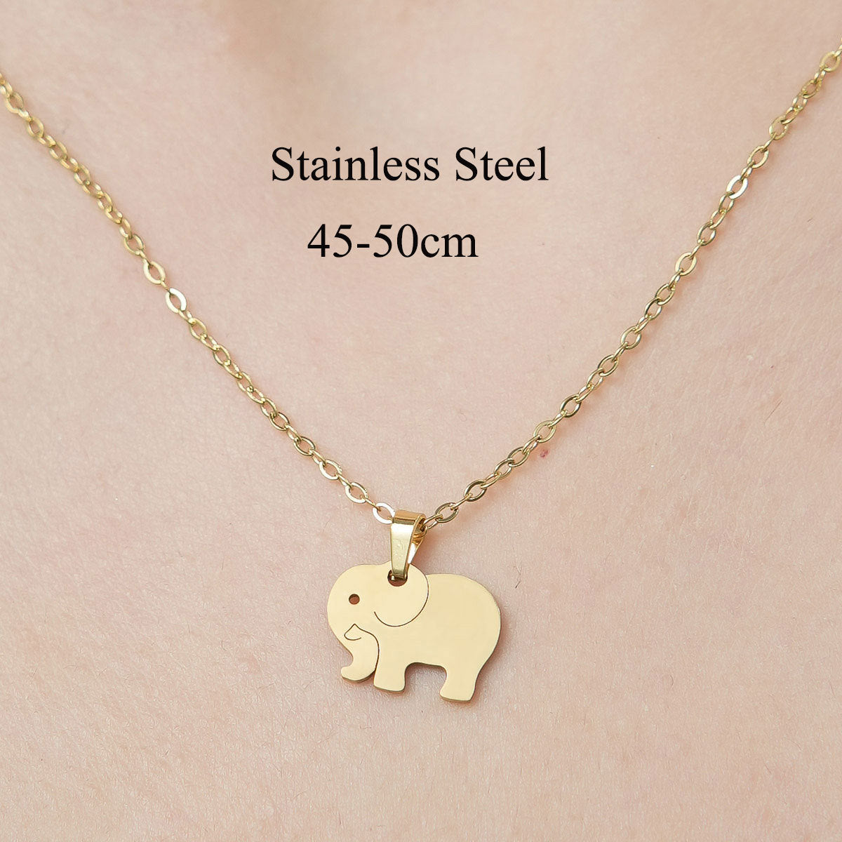 Wholesale Simple Style Moon Rocket Bear Stainless Steel Titanium Steel Polishing Plating Pendant Necklace