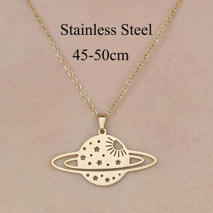 Wholesale Simple Style Clouds Devil's Eye Star Stainless Steel Titanium Steel Polishing Plating Pendant Necklace