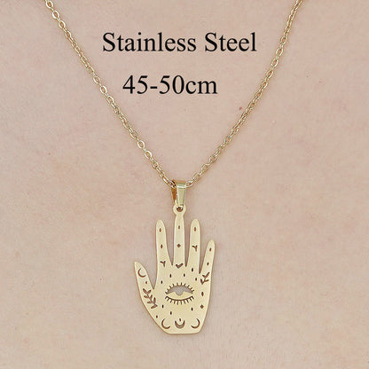 Wholesale Simple Style Clouds Devil's Eye Star Stainless Steel Titanium Steel Polishing Plating Pendant Necklace