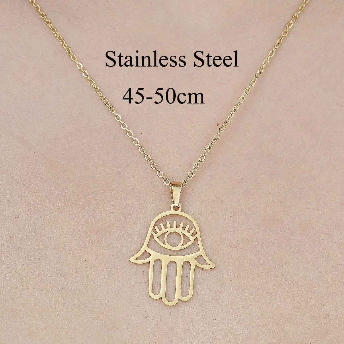 Wholesale Simple Style Clouds Devil's Eye Star Stainless Steel Titanium Steel Polishing Plating Pendant Necklace