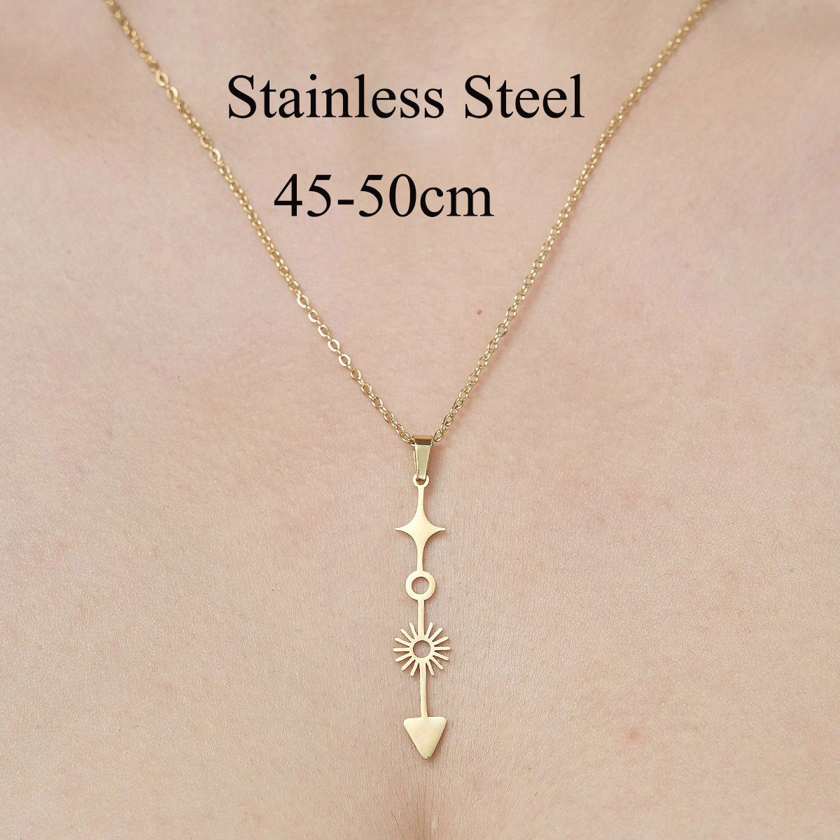 Wholesale Simple Style Clouds Devil's Eye Star Stainless Steel Titanium Steel Polishing Plating Pendant Necklace